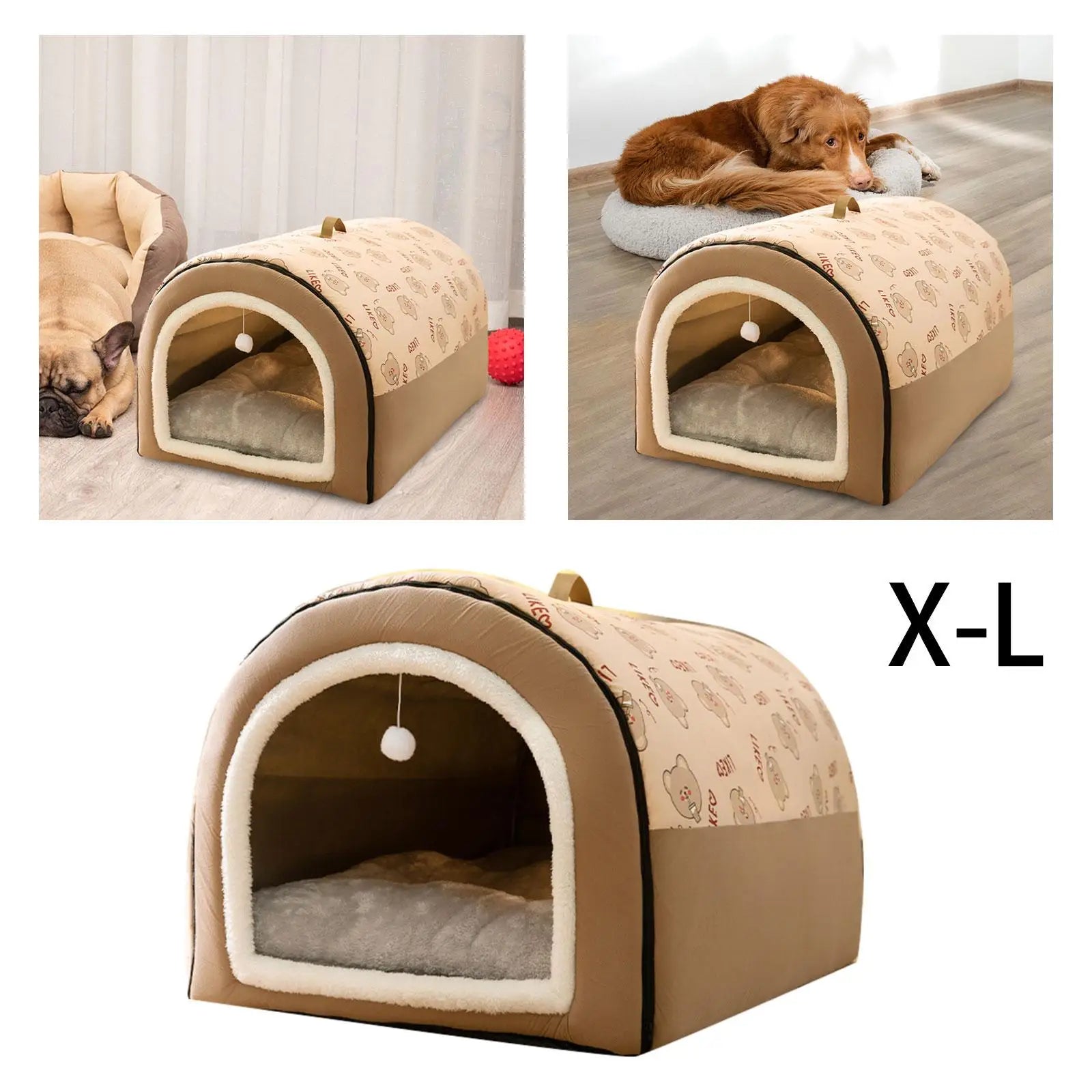 Pet Cat Dog House Self Warming Washable Cozy Tent Shelter 1 Bed Zpaxo L