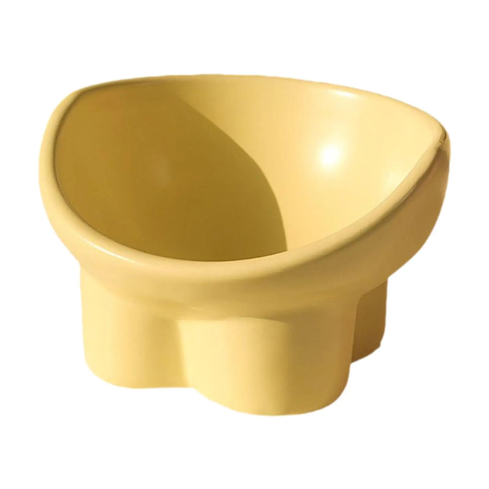 Raised Cat Bowl Small Dog Waterer Protect Pet's Spine Stable Durable Tilted Pet Feeder Kitten Water Bowl for Small Medium Dogs Zpaxo yellow