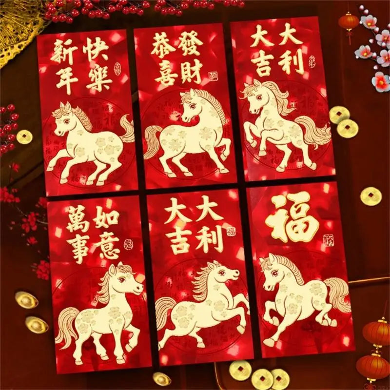 Year Horse Red Packets Cartoon Traditional Zodiacs Money Holder