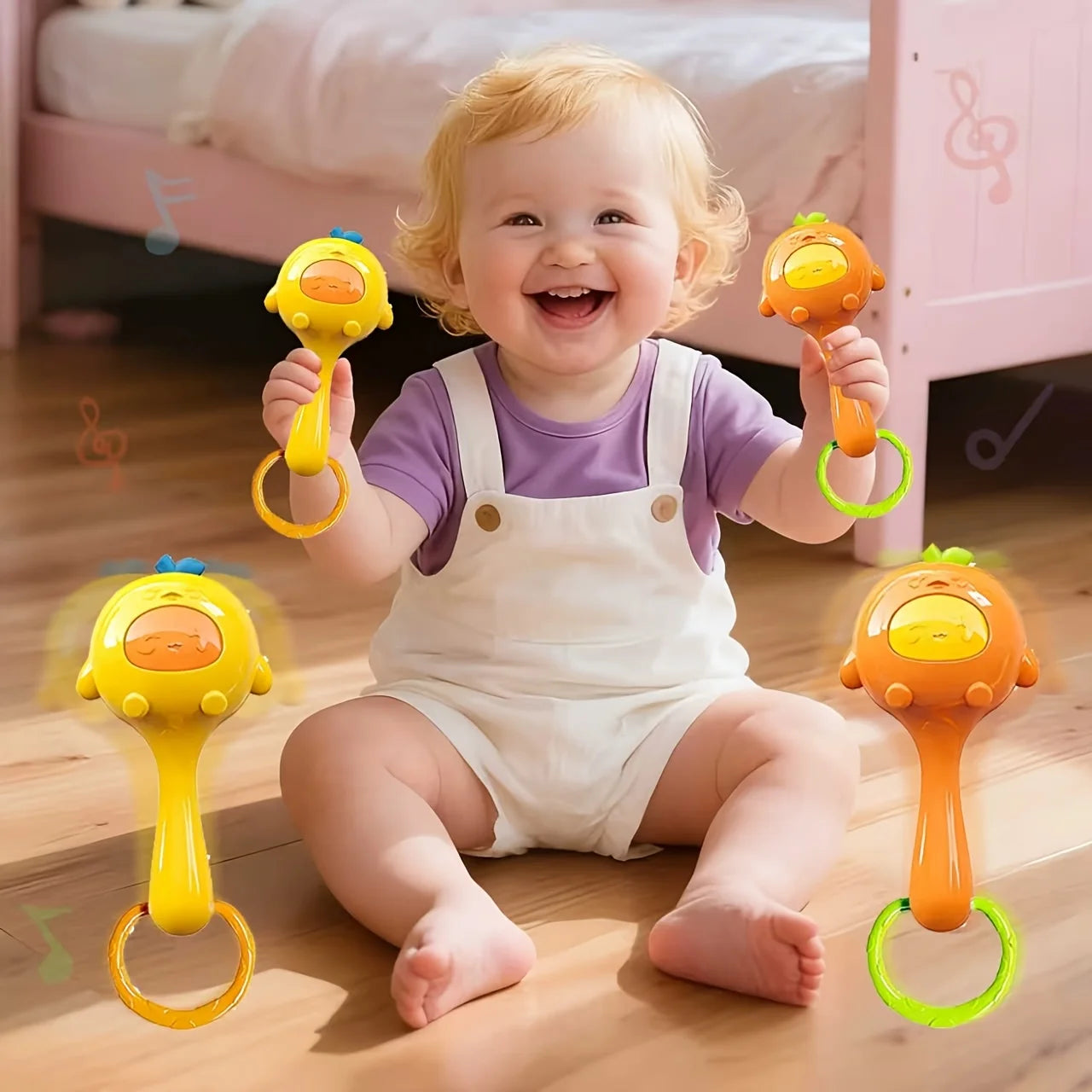 Baby Sensory Toys Rattles Multicolor Tactile Stimulation Motor Skills