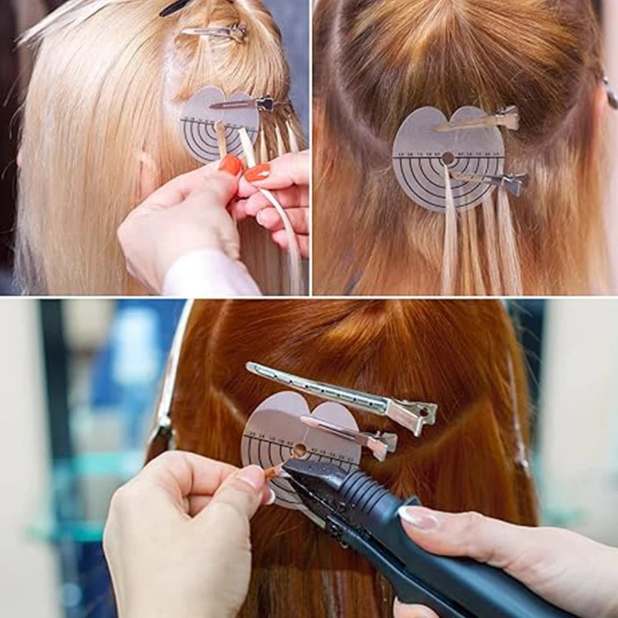 10- Heat Shield Guards Hair Extensions Clear PVC Scale Single Hole