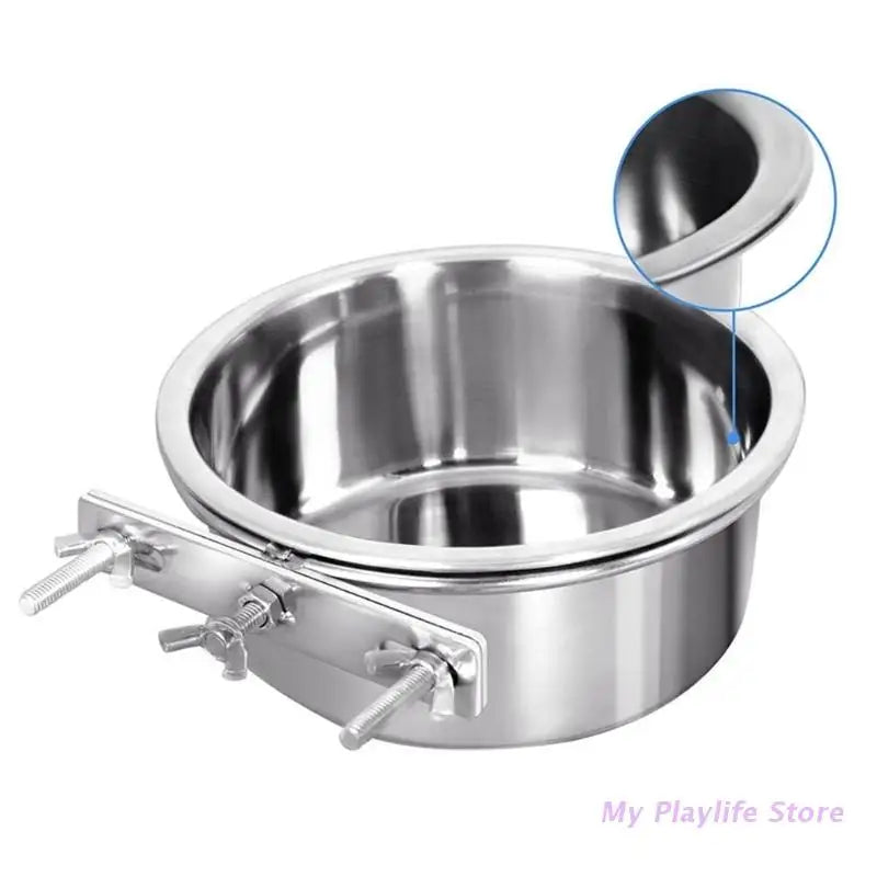 Pet Bowl Can Hang Stationary Dog Cage Bowls Stainless Steel Dog Cats Hanging Bowls Durable Puppy Kitten Feeder Water Food Bowl Zpaxo B 12x5cm