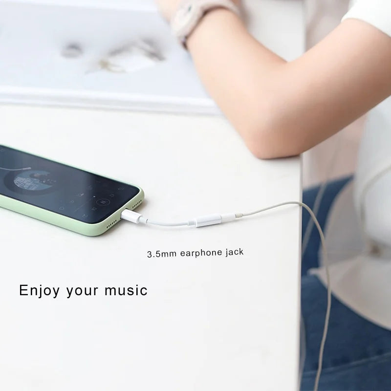 Lightning Headphone Adapter Jack AUX Audio Cable IPhone14 13 12 11