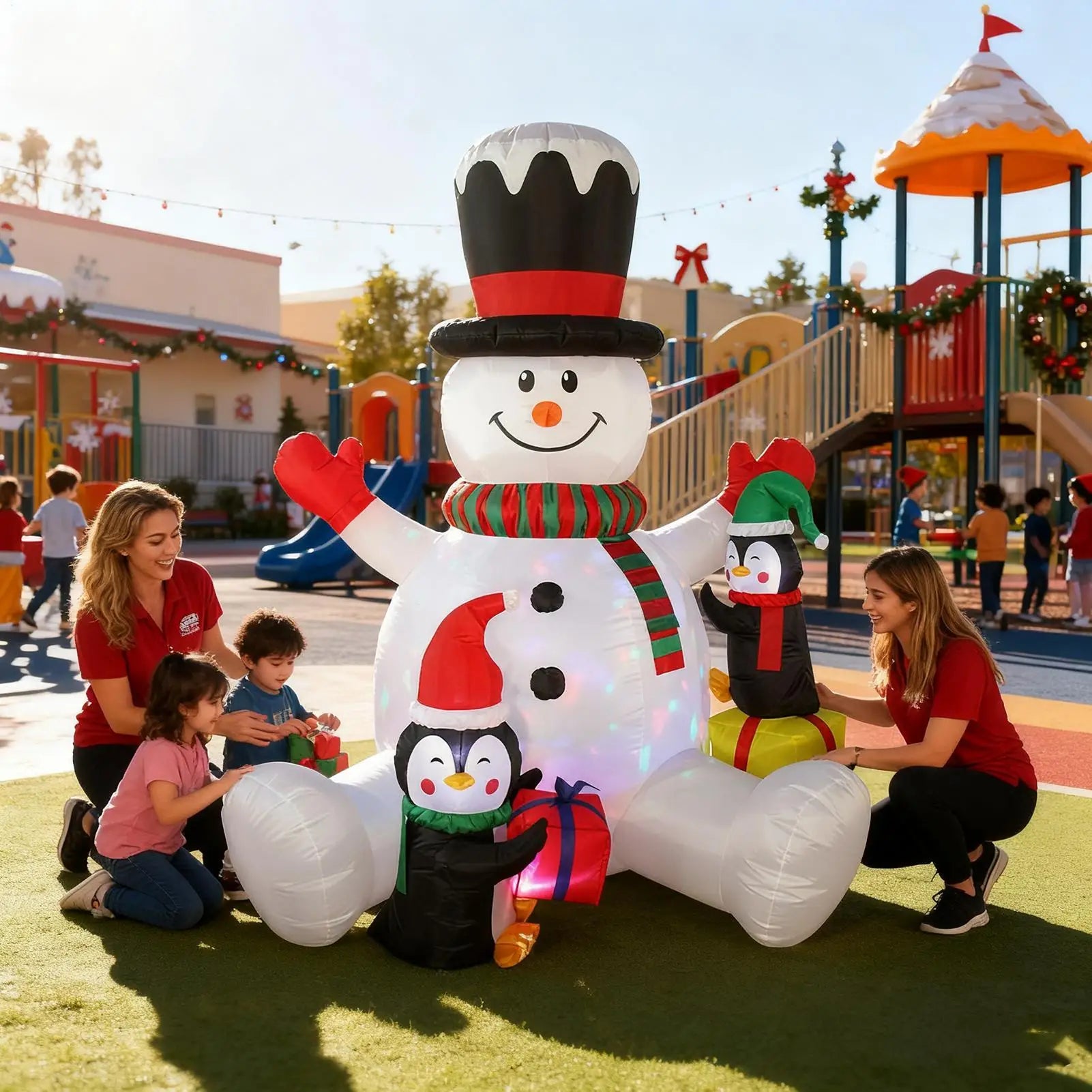 Christmas Inflatable Outdoor Decoration 7ft Waterproof Night Lighting