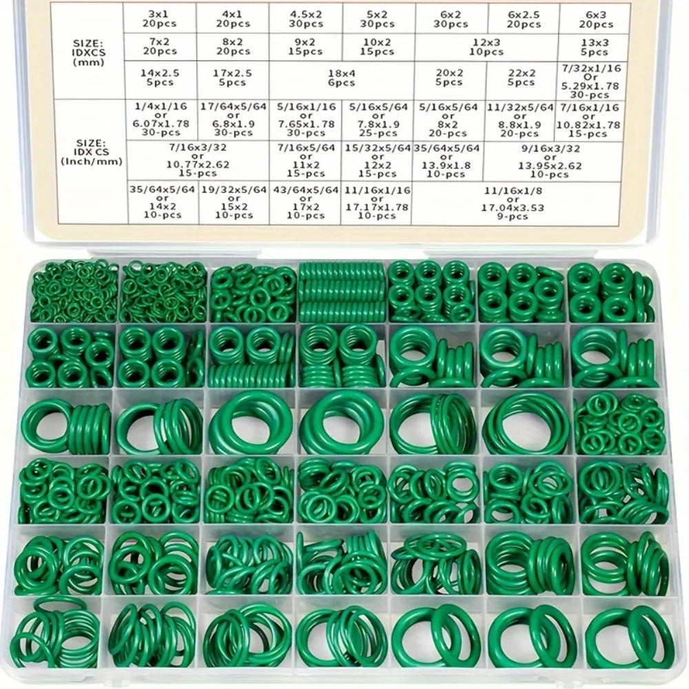 595pcs Air Conditioning O Ring Kit Assortment Set 36 Size O-Type Sealing Rubber Ring Durable Rubber Accessories Zpaxo Brown