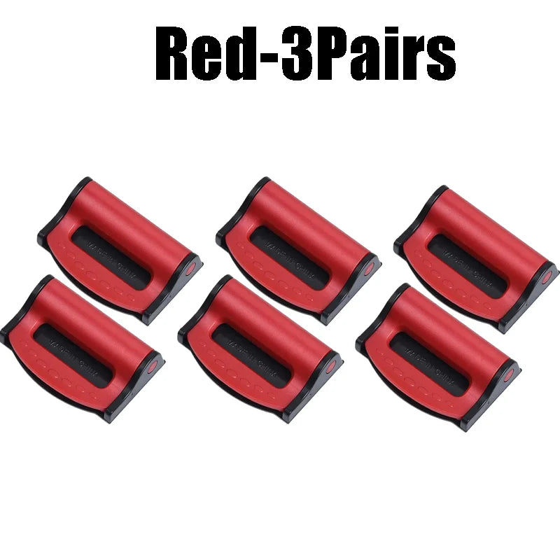 Universal Car Seat Belt Clip Anti-slip Buckle Simple Secure Fastener Zpaxo Red -3Pairs