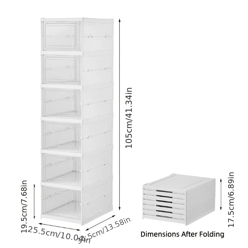 3-storey Stackable Shoe Storage Box Set with Easy to Access Front Mounted Waterproof Transparent Plastic Storage Box Zpaxo