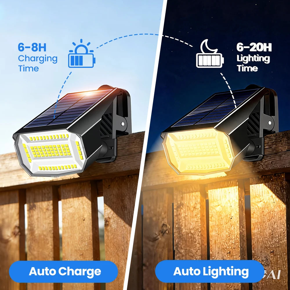 72LED Clip On Solar Wall Lights Outdoor 3 Modes Solar Sign Lights IP65 Waterproof Solar Wall Light For Railing Garden Zpaxo