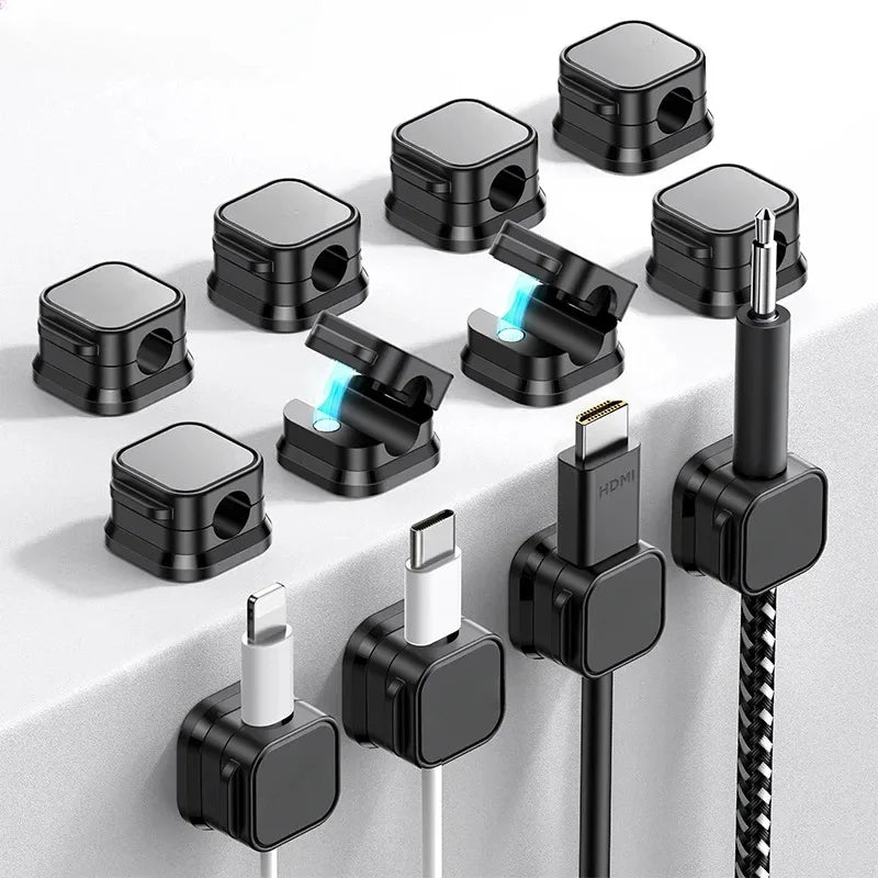 Magnetic Cable Clips – Under-Desk Cord Holder & Organizer
