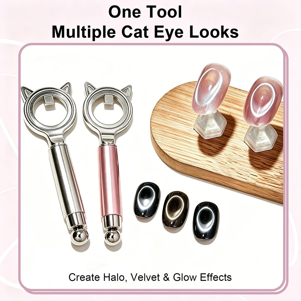 Cat Ear Shape Halo Cat Eye Nail Magnet Strong Ring Magnetic Tool for Glass Bead Side Light Nail Art DIY Magnetic Gel Manicure Zpaxo