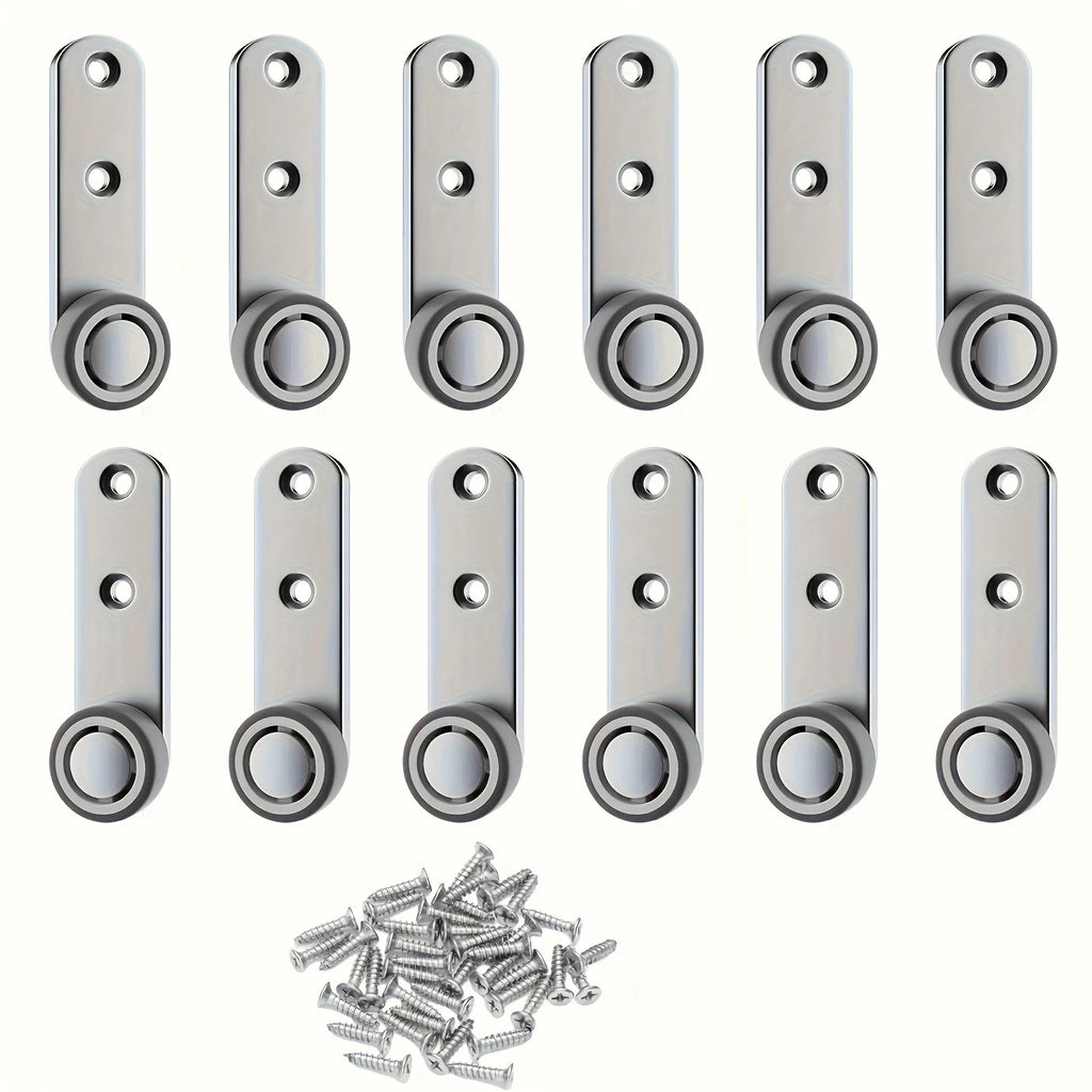 Heavy-duty Silent Sliding Door Wheels 4 Rollers 8 Screws Metal Zpaxo
