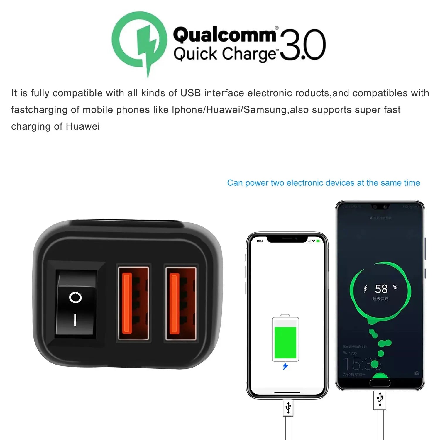 12V Fast Charging Motorcycle USB Chargers 3.0 Power Adapter Digital Bike Moto Motor Motorbike Accessories Electronics Universal Zpaxo
