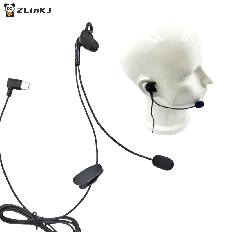 ▶1Pcs For V6 Pro V4C Plus Q8 F6 V7 Judge Ear Intercom Headset Type-C USB-C Interface Referee In-Ear Earphones Zpaxo