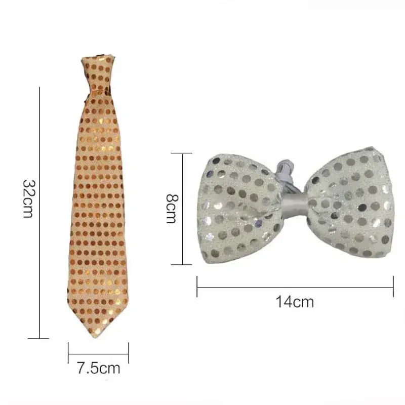 LED Light Up Sequin Necktie Mens Bow Ties Tie Club Party Women