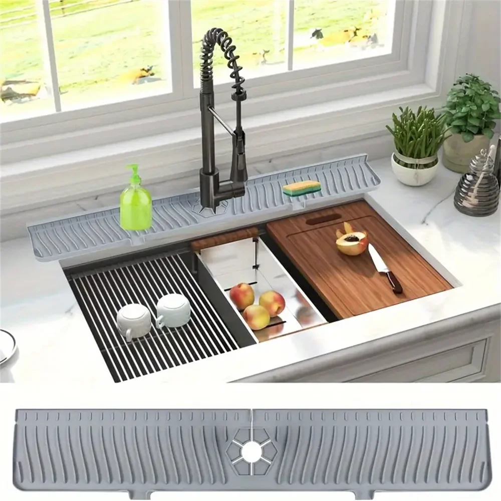 Silicone Drain Mat Kitchen Faucet Sink Splash Guard Draining Pad Zpaxo