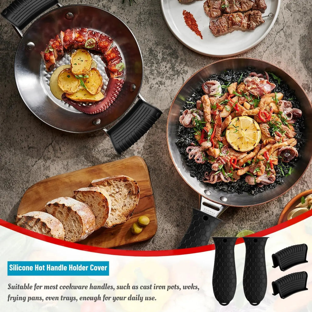 Silicone Heat-resistant Handle Covers Cast Iron Pot Holders Skillet Zpaxo