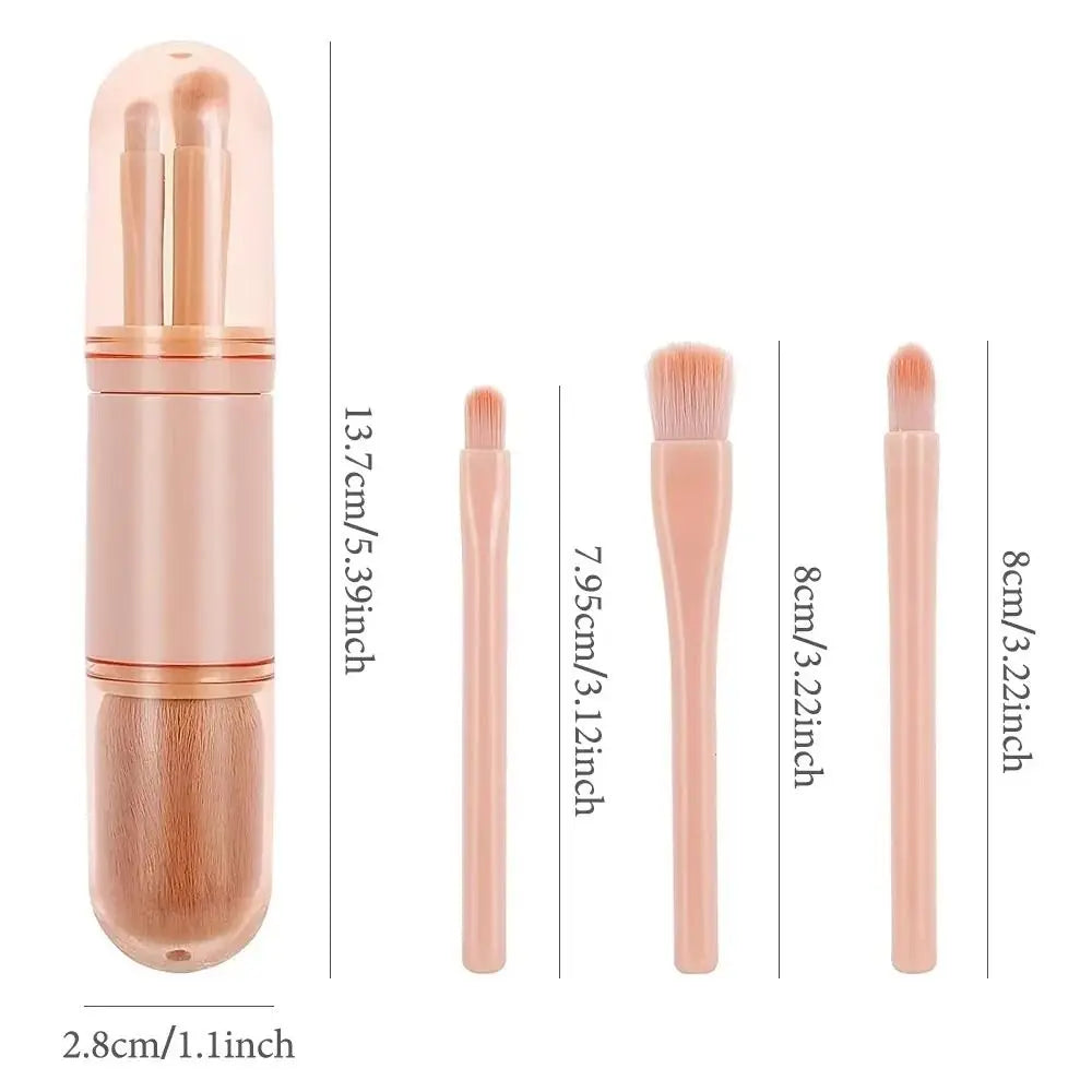 4-in-1 Makeup Brush Portable Professional Cosmetic Retractable Blush Zpaxo