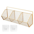 Carbon Steel Hanging Wire Basket 1 2 3 Grid Wall Mounted Kitchen Zpaxo 3 grid Gold