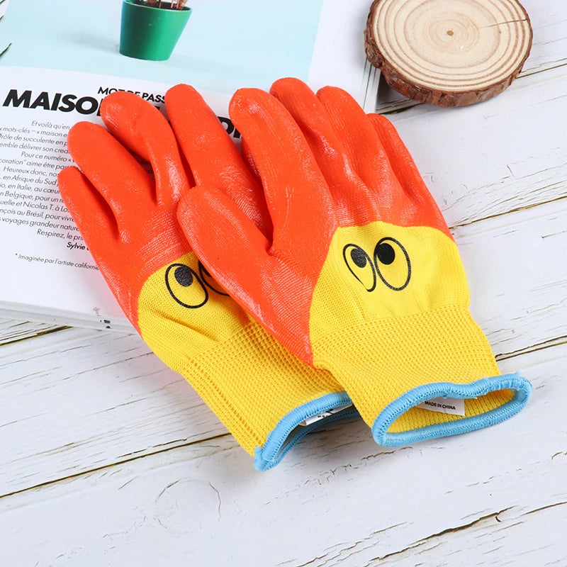 Pair Breathable Children Garden Glove Durable Waterproof Protective