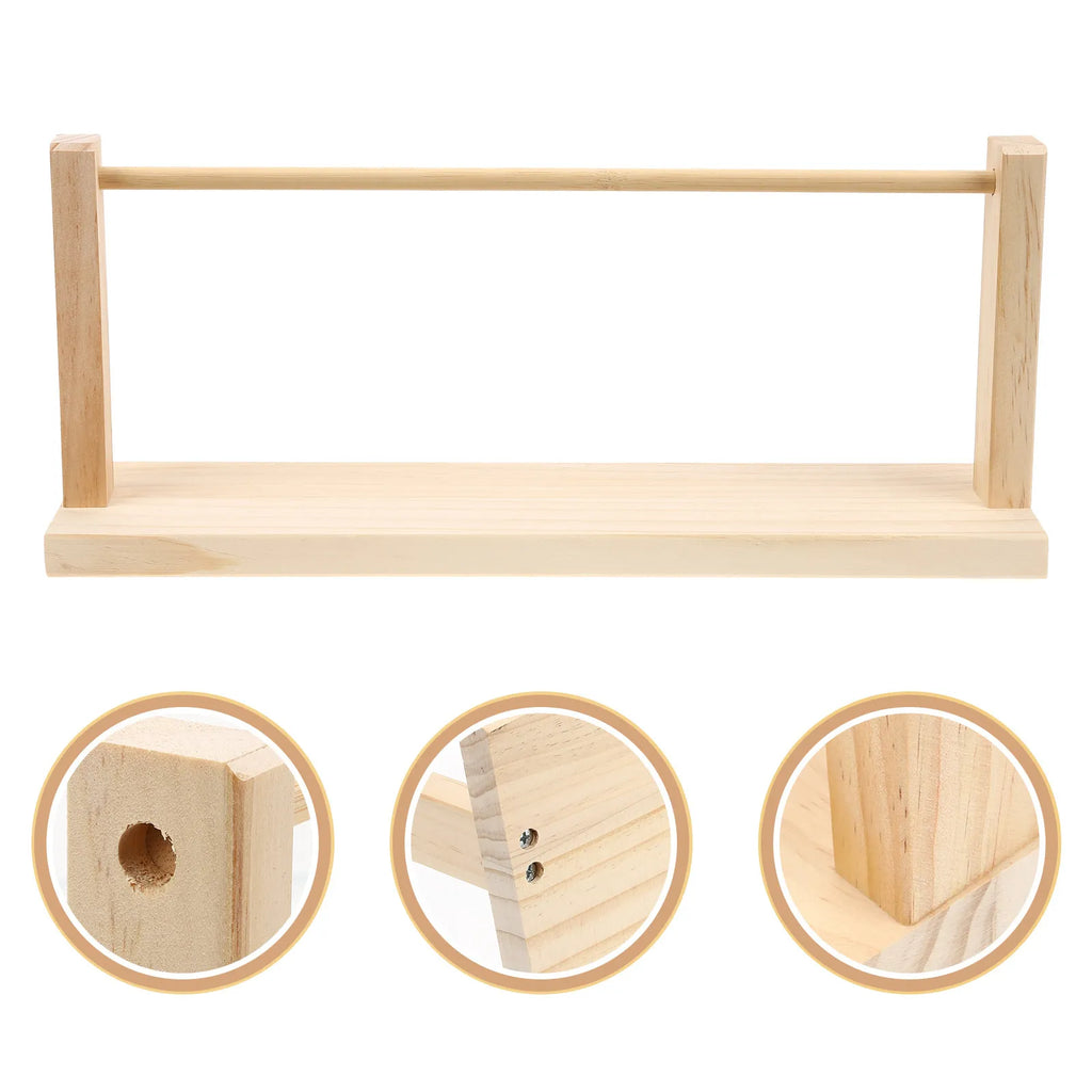 Wooden Ribbon Organizer Storage Rack for Craft Ribbons Spools Yarn DIY Projects Compact Lightweight Crack Resistant Gift Choice