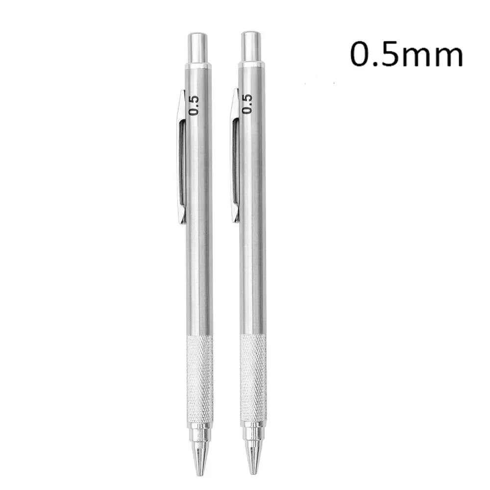 Mechanical Pencil 0.3 0.5 0.7 0.9 1.3 2.0mm 3.0mm Low Center of Gravity Metal Drawing Special Pencil Office School Art Supplies Zpaxo 2Pc Pencil 0.5mm