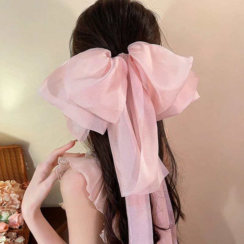 Fairy Bow Hair Clip Girls Princess Sweet Spring Hairpin High-end