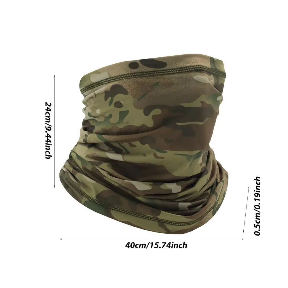 UV Protection Neck Gaiter – Camo Face Bandana for Men UV Neck Gaiter Zpaxo Green