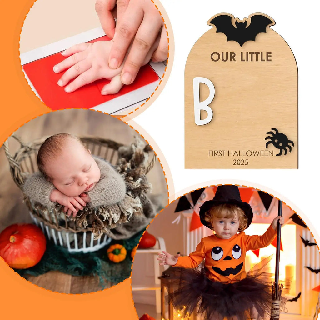 Baby Footprint Baby's First Halloween Keepsake Ornament Print Pad Zpaxo