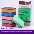 5PCS/10PCS Kitchen Stain Removal Sponge Clean Cotton Dishwashing Sponge Wipes Bathroom Cleaning Utensils High Density Sponge Zpaxo 5PCS