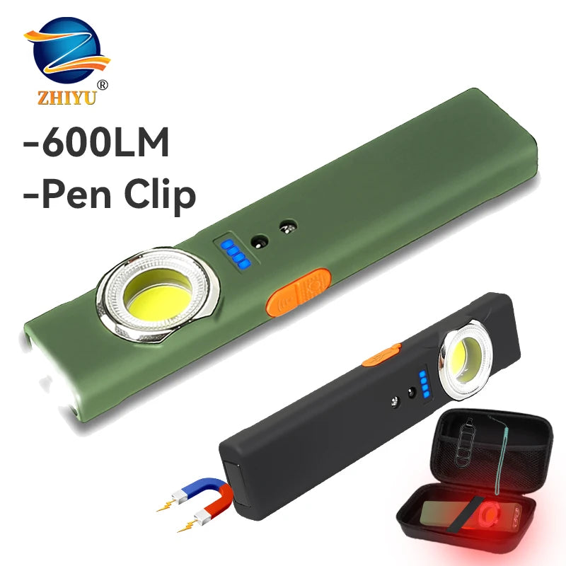 Mini USB-C Rechargeable LED COB Flashlight – Magnetic Camping Light