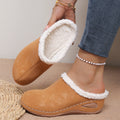 2025 New Women Slippers Comfortable Indoor Slippers Round Toe Flat Bottom Cotton Shoes Large Size Fluffy Mouth Slides Women Zpaxo Khaki 40