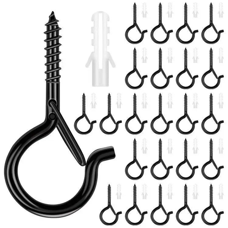 Q-hanger Screw Hooks Hanging Plants String Lights Heavy Duty Black Zpaxo