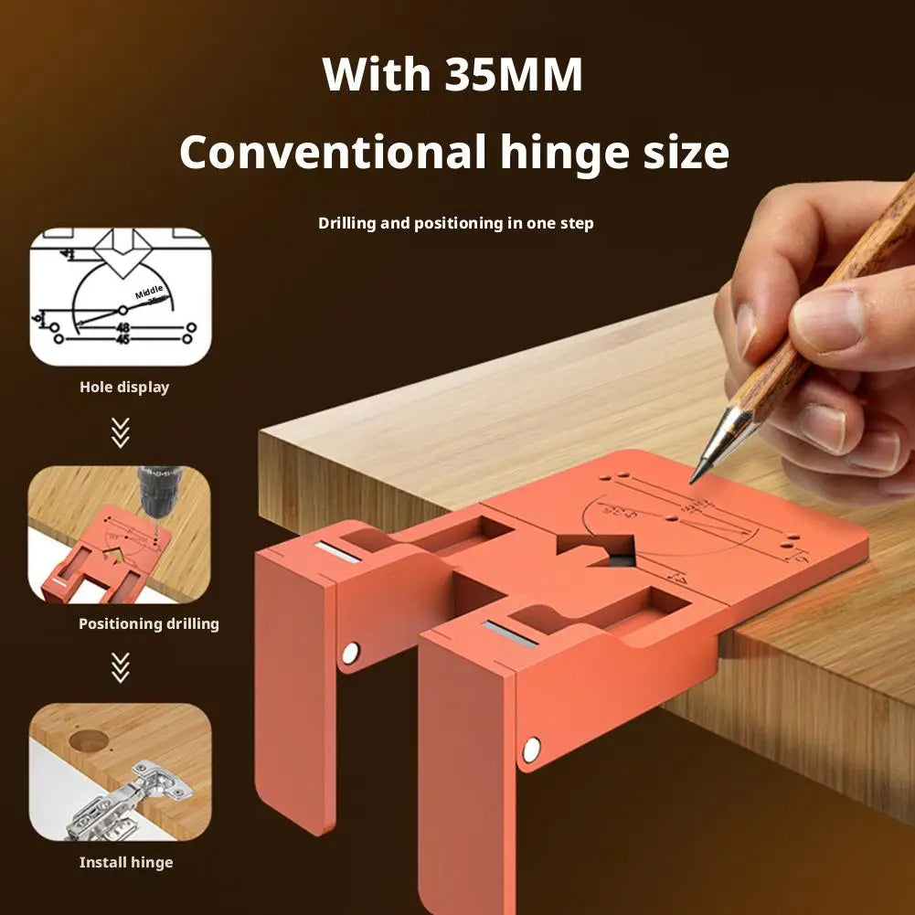 Magnetic Cabinet Hinge Jig – 35mm Door Fixing Plate Tool Woodworking Hinge Jig Zpaxo