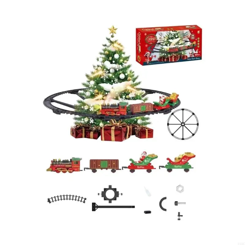 Hanging Christmas Train Under-tree Toy Fog Melodies Lights 2 Modes