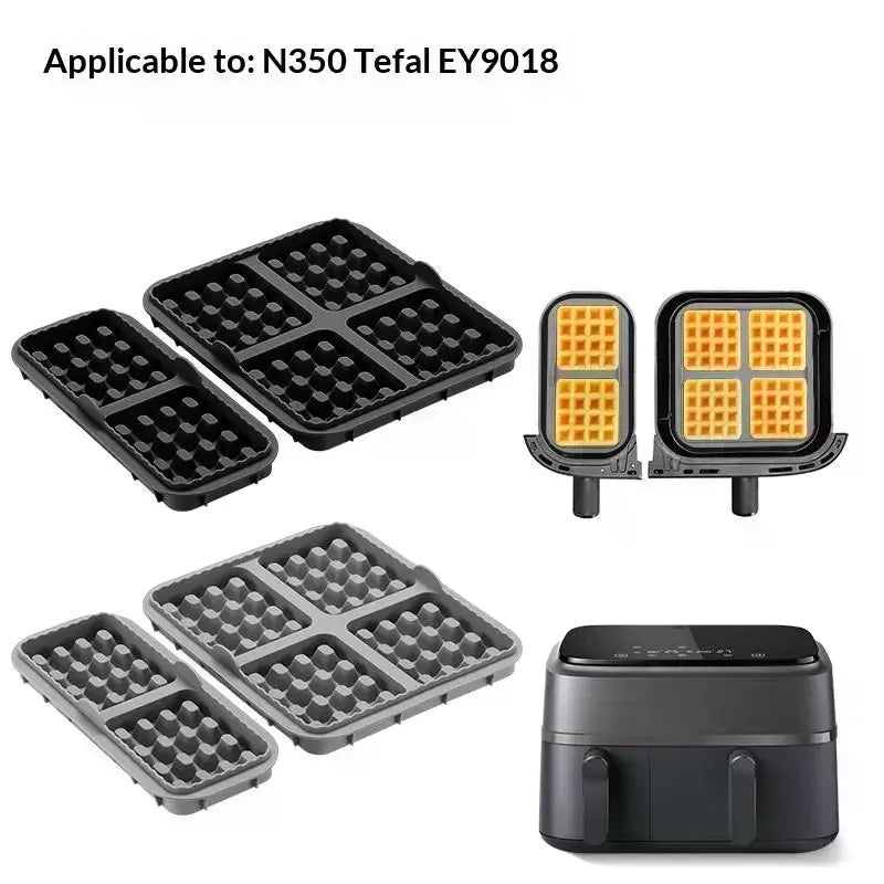 1 Air Fryer Waffle Baking Mold Reusable Silicone Mould Liner Dual Zpaxo