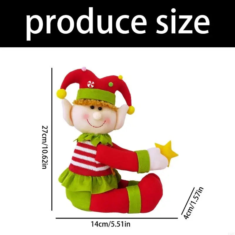 Holiday Themed Knitted Santa Snowmans Tree Toppers Star Fabric