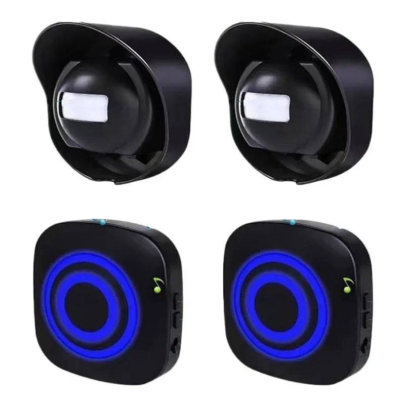 Wireless Driveway Alarms Wireless Outside Weatherproof Doorbell Kit, Motion Sensor Alert 38 Tones & 328ft Wireless Range Zpaxo 2 sensors 2 bells US