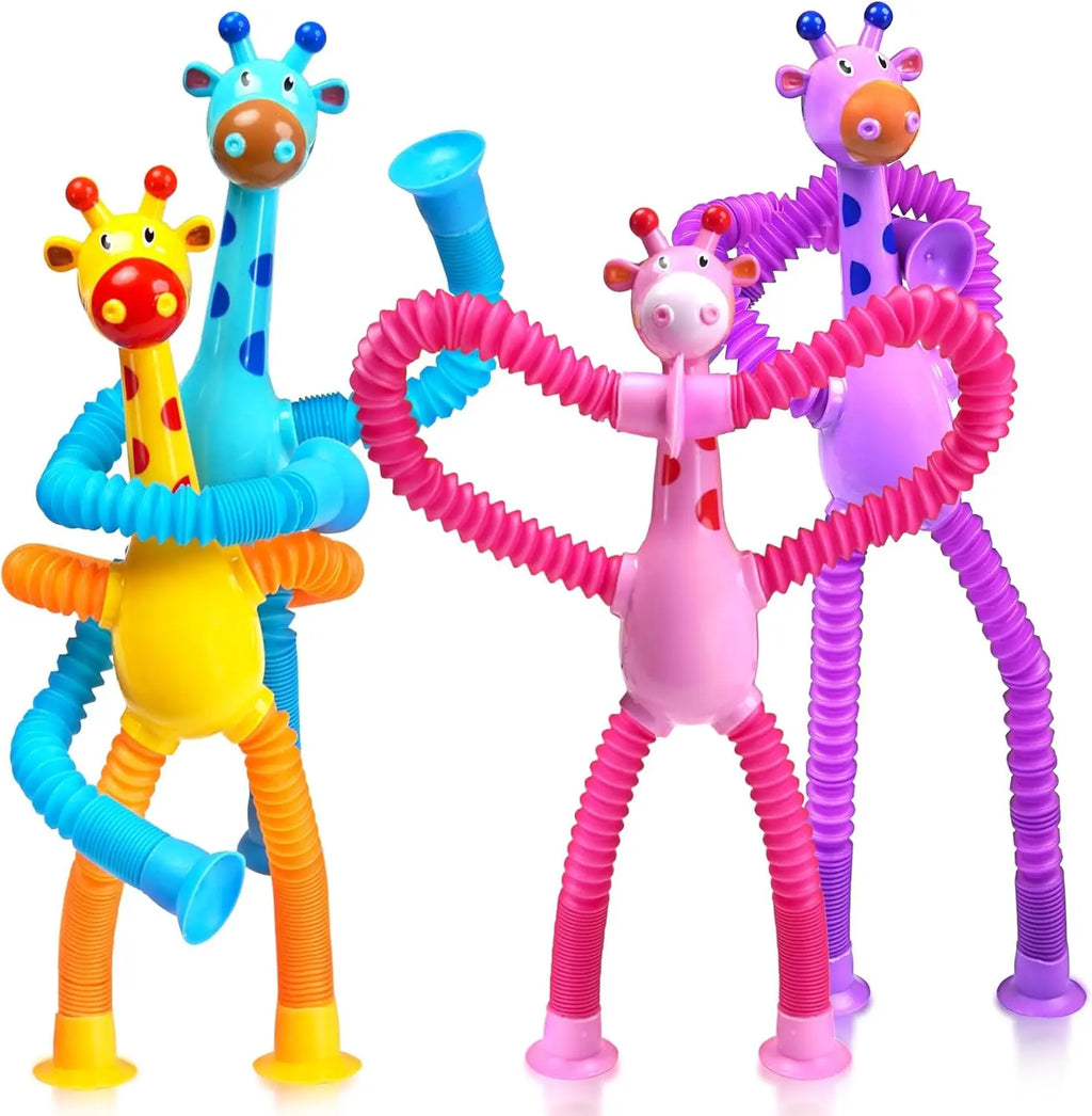 4 Suction Cup Telescopic Giraffe Robot Toys Stress-relieving Fun