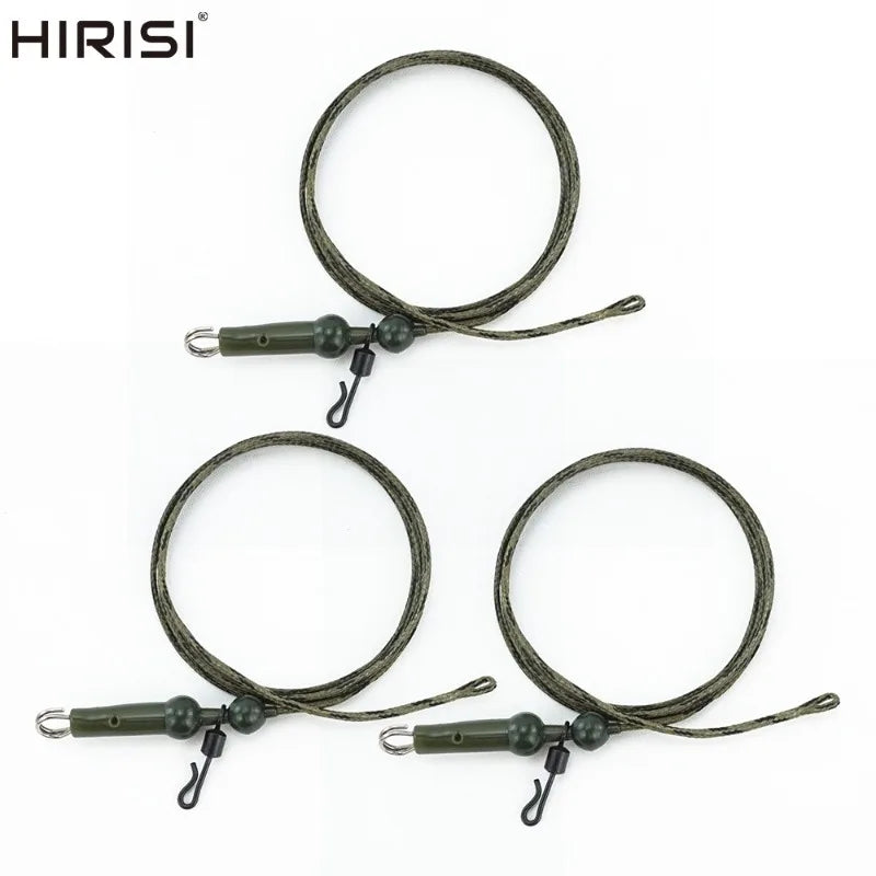 Hirisi 68CM Total Length 3PCS/PACK Carp Fishing Lead Core With Helicopter Rigs Braided Fishing Line For Carp Fishing Accessories Zpaxo