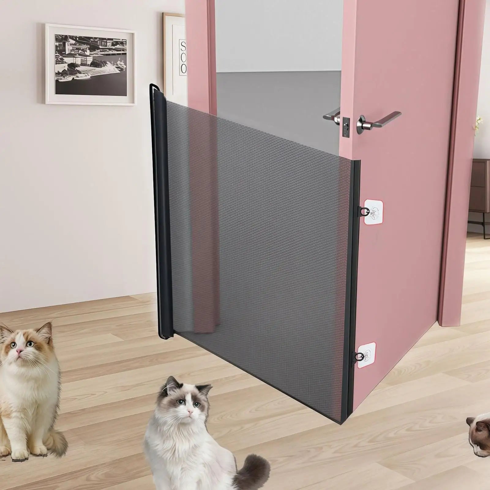 No-drill Retractable Pet Gates Anti Dog Jumping Fence Telescopic Cat