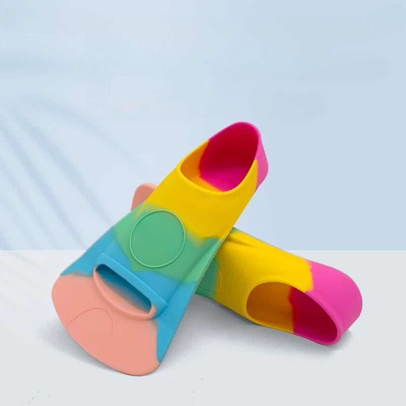 Swimming Fins Men's and Women's Freestyle Frog Silicone Short Fins Adult and Children's Professional Diving Training Frog Shoes Zpaxo