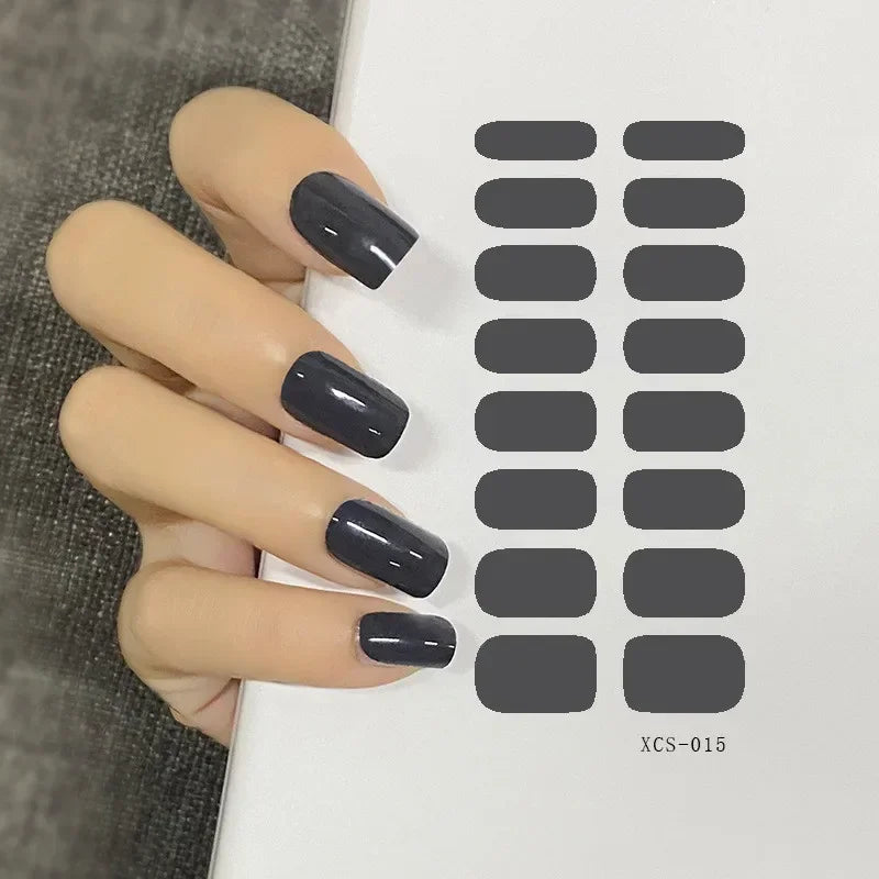 53 Colors Nail Polish Stickers Pure Color Strips Waterproof Adhesive Nail Full Sticker Environmental Protection DIY Nai Stickers Zpaxo XCS-015