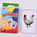 Kids Cognition Card Shape Animal Teaching Baby English Learning Word