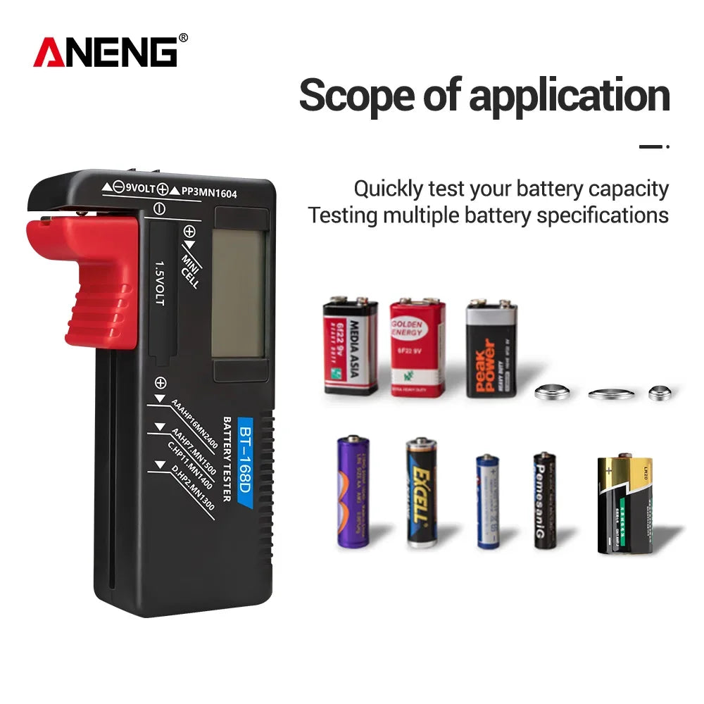 ANENG BT-168 BT-168D Digital Battery Capacity Tester Checkered Charge