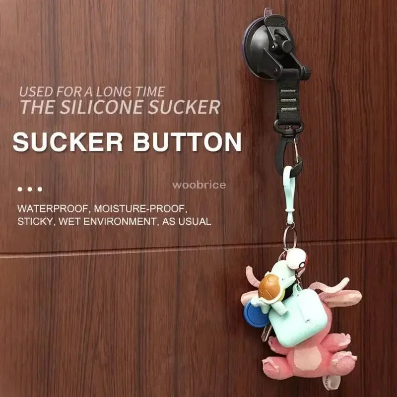 Suction Cup Hooks Strong Car Tent Buckle with Glass Hook Camping Accessories Mountaineering Buckle for Travel Hiking Suction Cup Zpaxo