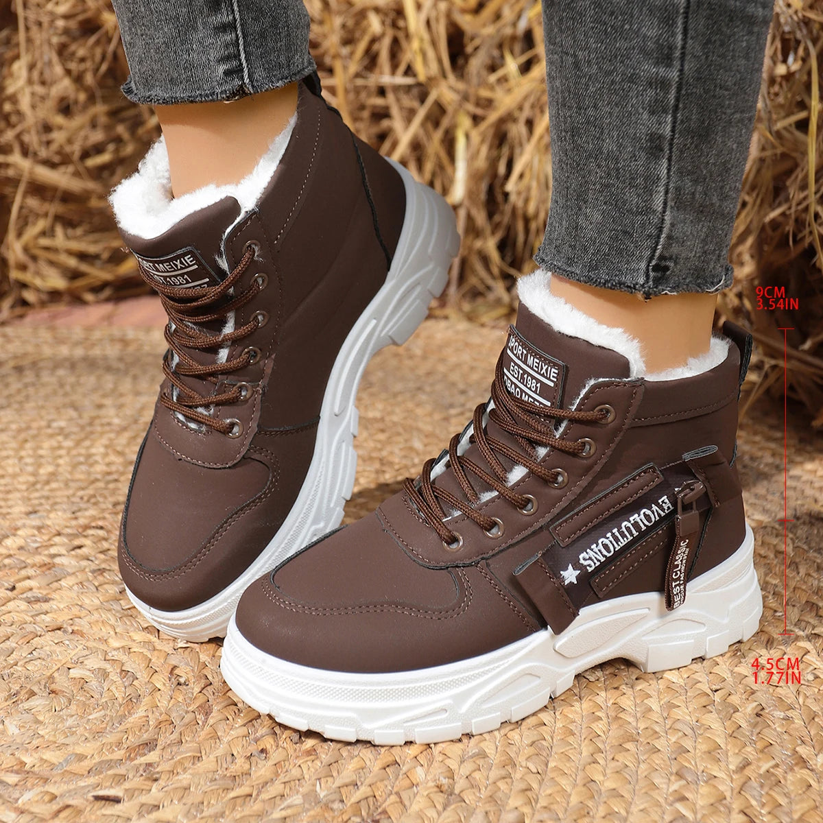 Retro Winter Snow Boots for Women Casual High-top Shoes Warm Women Sneakers Platform Ankle Boots Zapatillas De Mujer New Boots Zpaxo