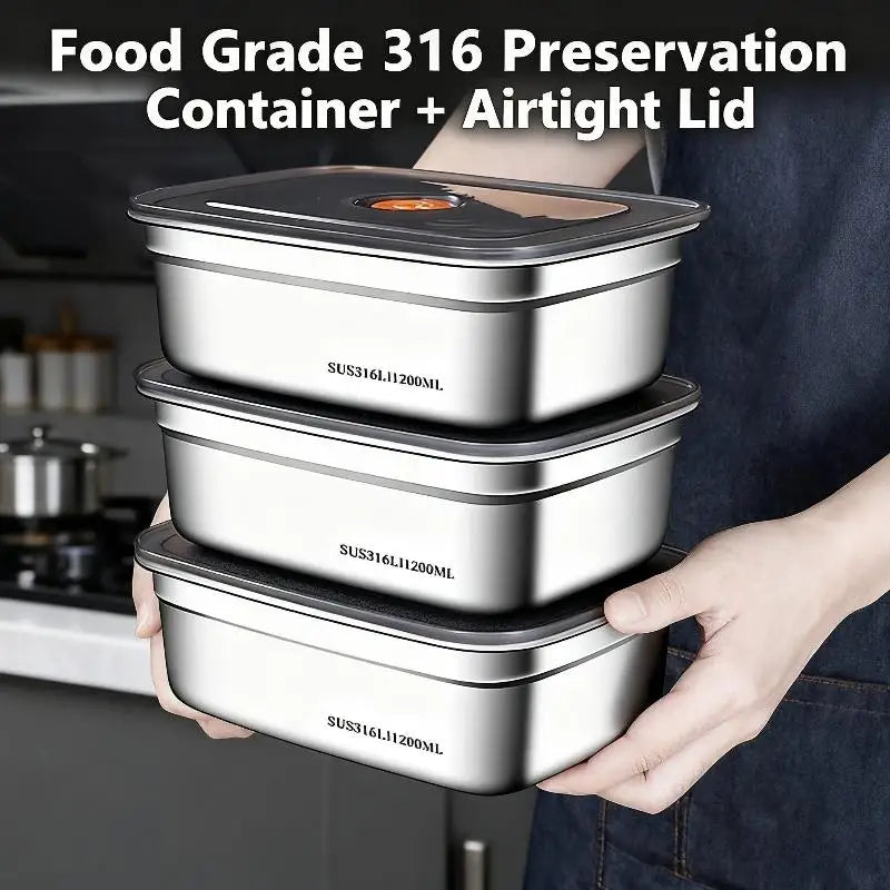 SUS316 Stainless Steel Bento Box – Airtight Leak-Proof Lunch Box Food Storage Container Zpaxo