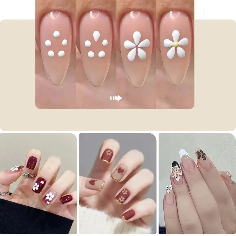 5 Petal Flower Nail Dotting Pen One Stroke Design Tool Acrylic Handle