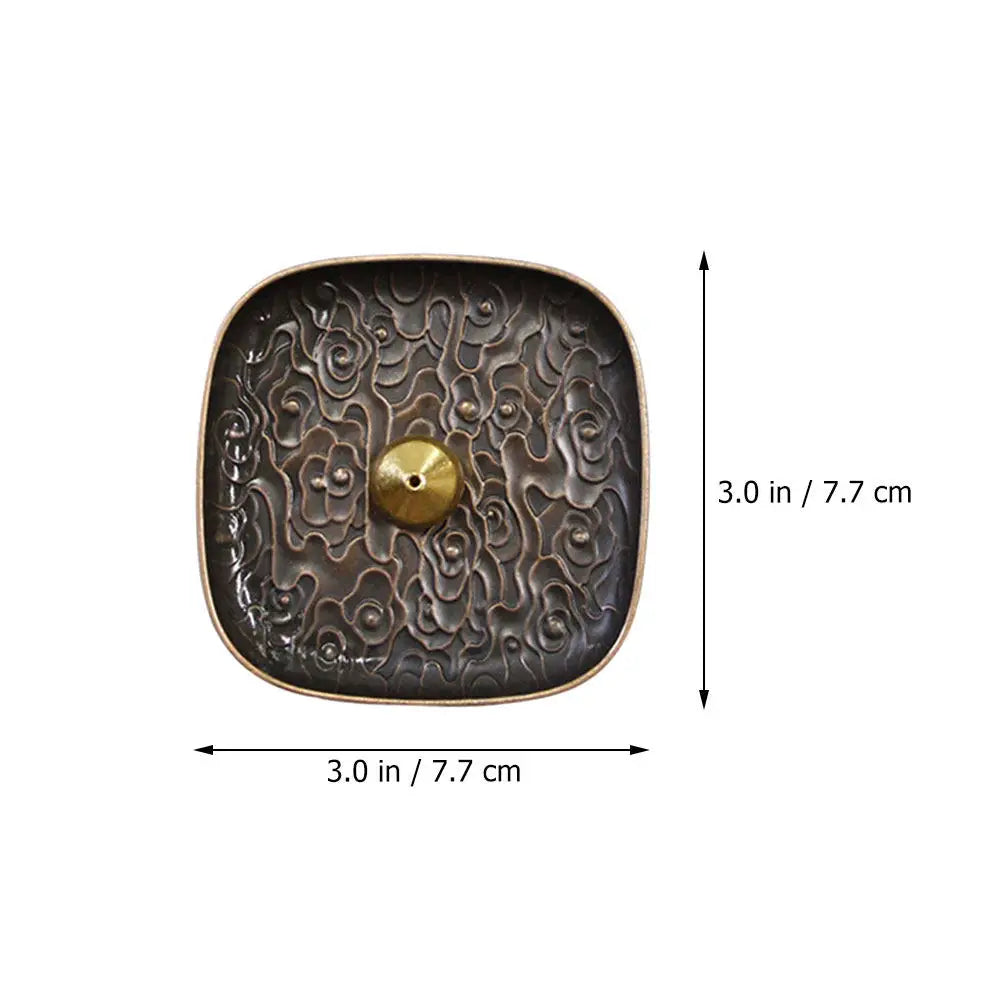 Square Incense Stick Holder Premium Metal Burner Tray Elegant Compact