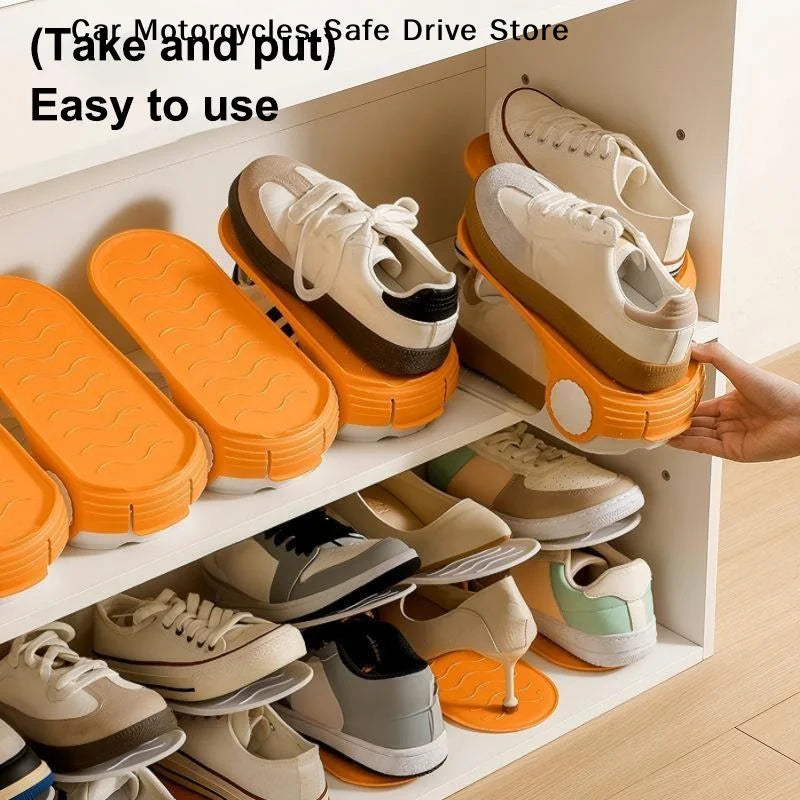 MNew Adjustable Shoes Rack Double Layer Space Saving Shoe Slots